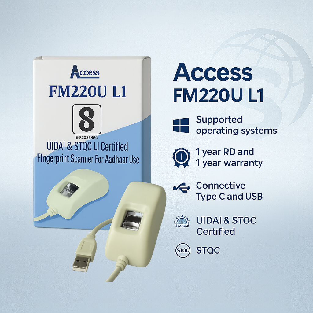 Access FM220U L1 Startek Biometric Fingerprint Scanner